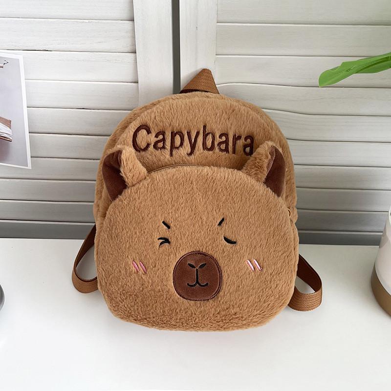 Capybara Plush Pattern Backpack Large Capacity Shoulders Bag Gifts Children