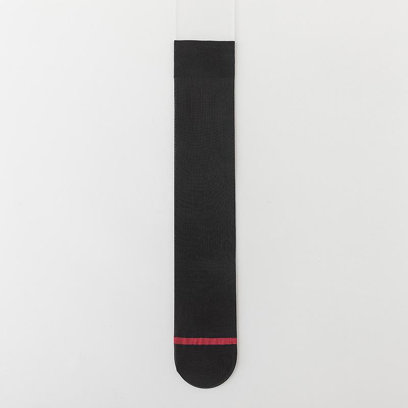 Summer Men's Dark Stockings - Thin Style Mid-Length Men's Socks with Good Breathability and Thick Nylon Business Socks for Gentlemen