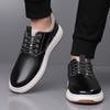 British Style Man Casual Leather Shoes Brand Comfy Flat Designer Sneakers Fashion2025New Outdoor Minimalist Walking Oxford Shoes