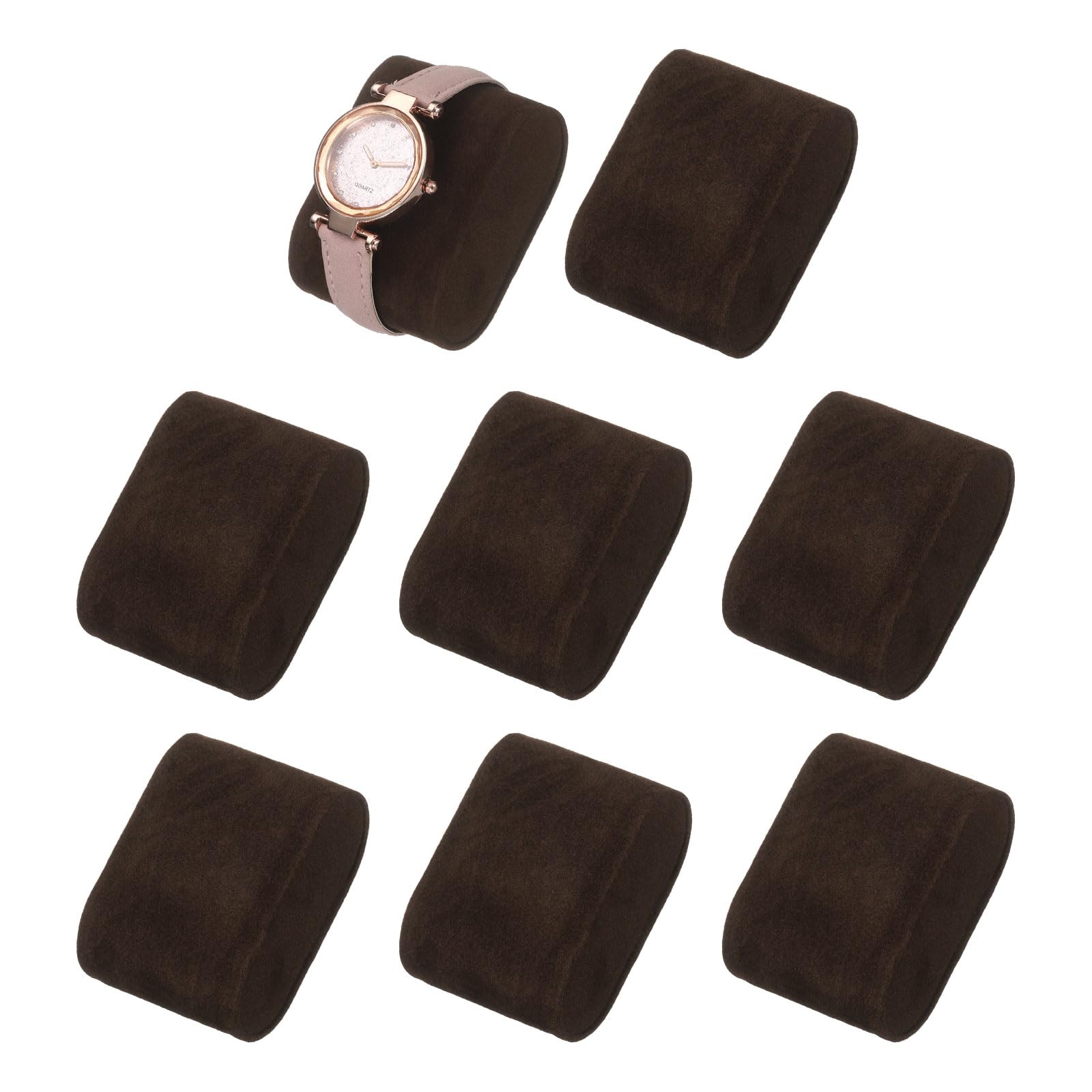 

uxcell 8pcs Bracelet Watch Pillow Velvet Jewelry Display Pillow Cushion Pad Watch Storage Pillow Watch Box Dark Brown