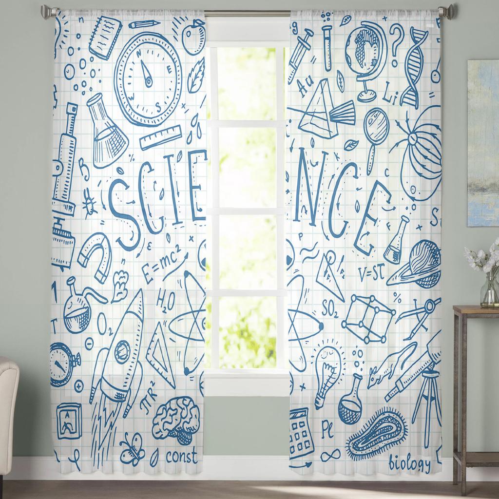 Zasłony Przezroczyste do Pokoju Młodzieżowego Rakieta Kosmiczna Planeta Zasłony do Kuchni Gabinetu Dekoracje Świąteczne do Salonu Zasłony Tiulowe