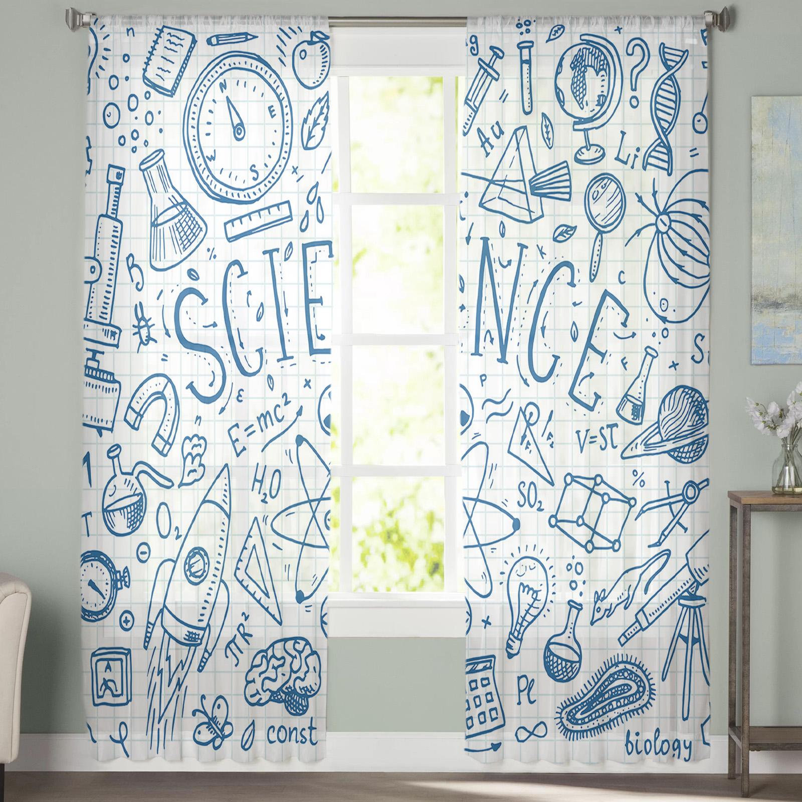 Молодежная спальня Прозрачные шторы Научная ракета Планета Кухня Кабинет Шторы Гостиная — фото 4