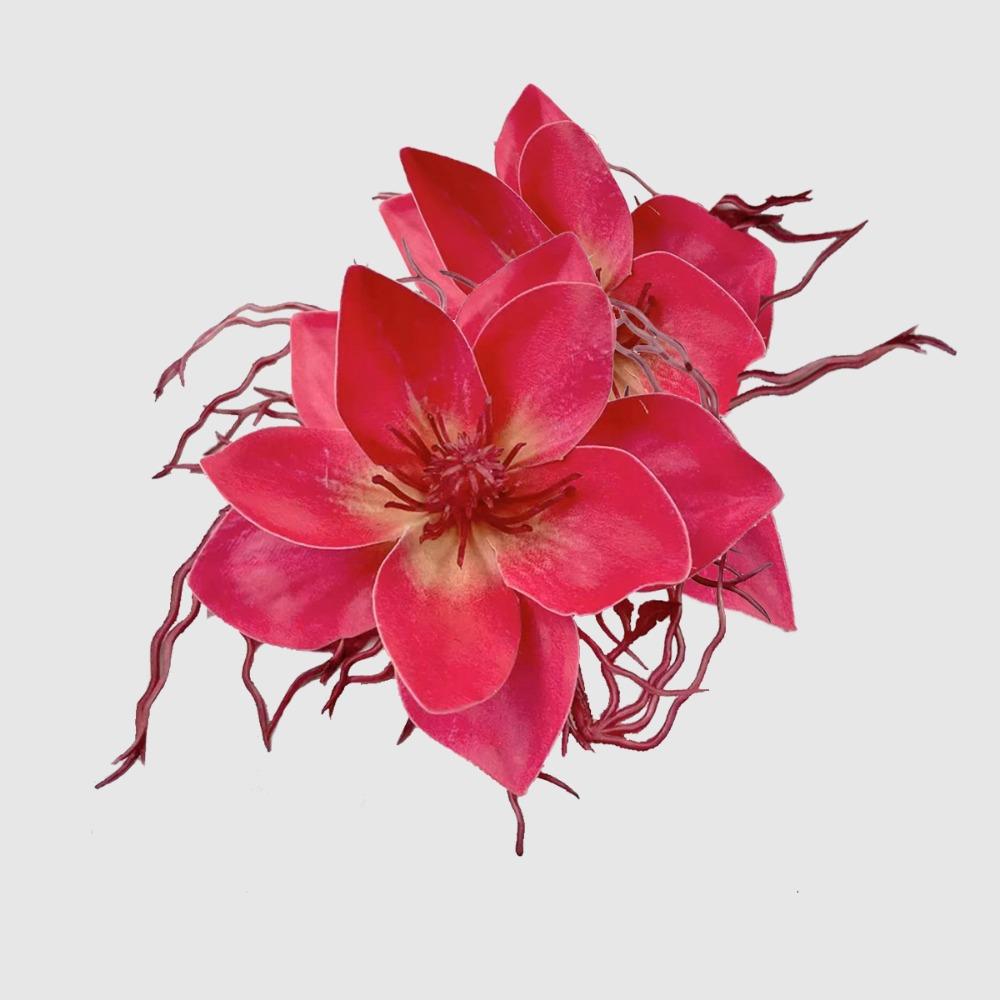 

Bohemian Style Simulation Flowers Hair Clip Elegant Sweet Barrettes Hair Accessories Bridal червоний