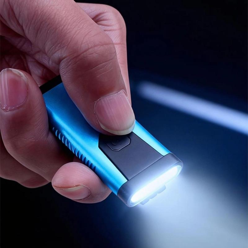 Rechargeable Keychain Flashlight Waterproof LED Light With USB Charging Port For Travel Camping Hiking Outdoor