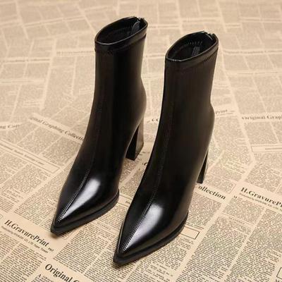 Pointed Toe Women Ankle Boots 2026 New Autumn Elegant Outdoor High Heels Shoes Women Fashion Zippers Designer Short Boots Ladies