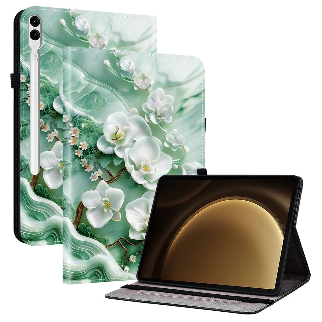 Δερμάτινη Θήκη Για Samsung Galaxy Tab S10+/S9 FE+/S9+ Με Τυπωτό Σχέδιο, Κάλυμμα Tablet με Βάση και Υποδοχές Καρτών