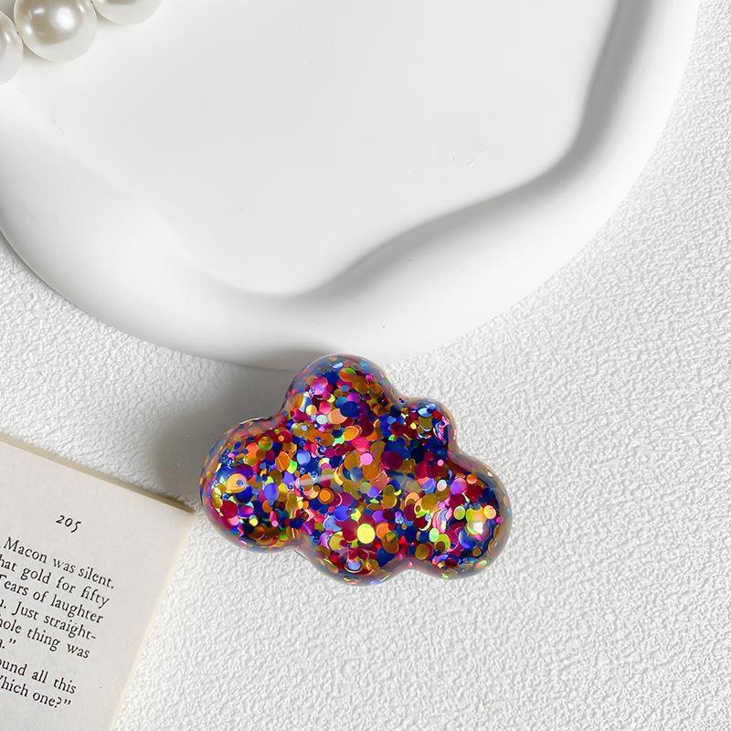 

Mixed Color Sequin Teddy Bear Phone Holder Airbag Back Sticker Extendable Desktop Lazy Person Stable Watching Drama Support Artifact Female
