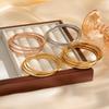 Women Gold Color Stainless Steel Cuff Bracelet, Chic Jewelry Wristband Plain Slip Bangle, Stacking Bracelet Gift To Young Girls