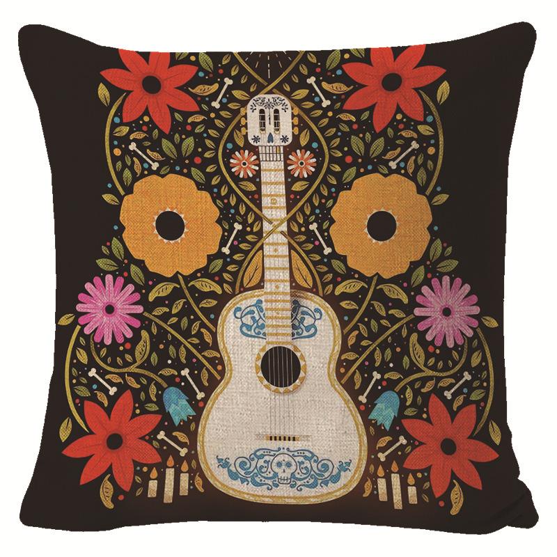 Creative Halloween Decoration Cushion Cover Classic Skull Pumpkin Series Printed Pillowcase Terrifying Bat Pillow Cover