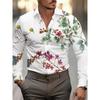 New Men's Long Sleeved Shirt 3D Butterfly Print Long Sleeved Luxurious Irregular Pattern Shirt Collar Top