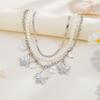 Flower Flower Pendant Necklace Multilayer Clavicle Chain Imitation Pearl Snake Chain Choker  Gift