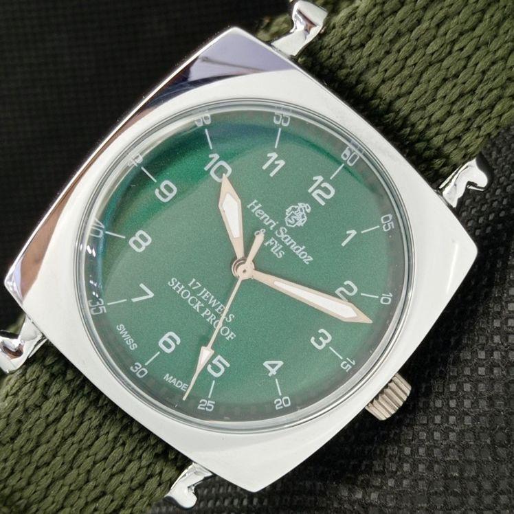 

REFURBISHED VINTAGE HENRI SANDOZ & FILS SWISS MENS WRIST WATCH a416427-2 Sku622a-a416427