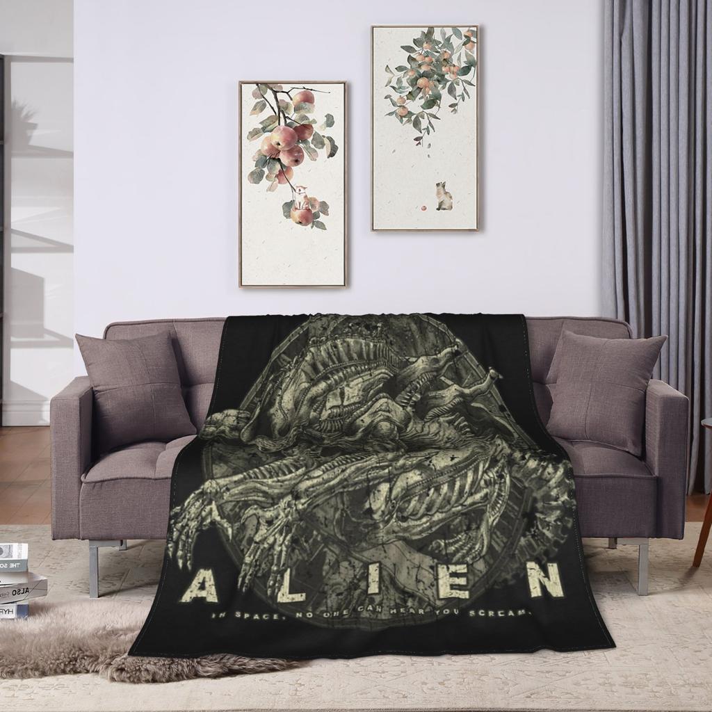 Alien The Xenomorph 1979 Coperta Calda Divertente Peluche Coperta Plaid per Divano Letto Viaggio Ufficio Flanella Copriletto Coperta da Letto