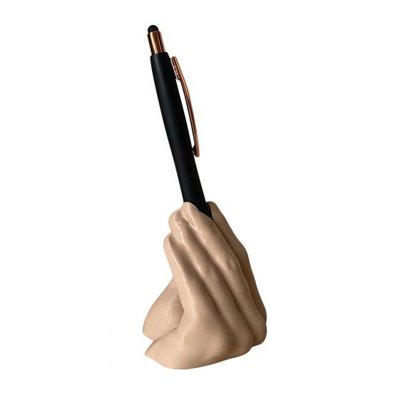 Solid Base Pen Holder Funny Hand Gesture for Desk, 3D Printed Creative Novelty Pencil Stand, Desktop Organizer Office Accessories Desk