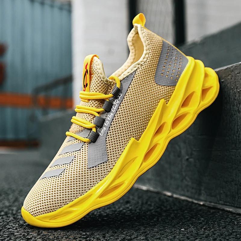 Comfortable Flying Weave Men's Casual Shoes Fashion Lightweight Man Casual Sneakers Summer Breathable Men Athletic Jogging Shoes