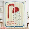 2pcs 2D Flat Printing Curtains Fun Rain Polyester Without Electricity Holiday Decorations for Festive Portraits and Party