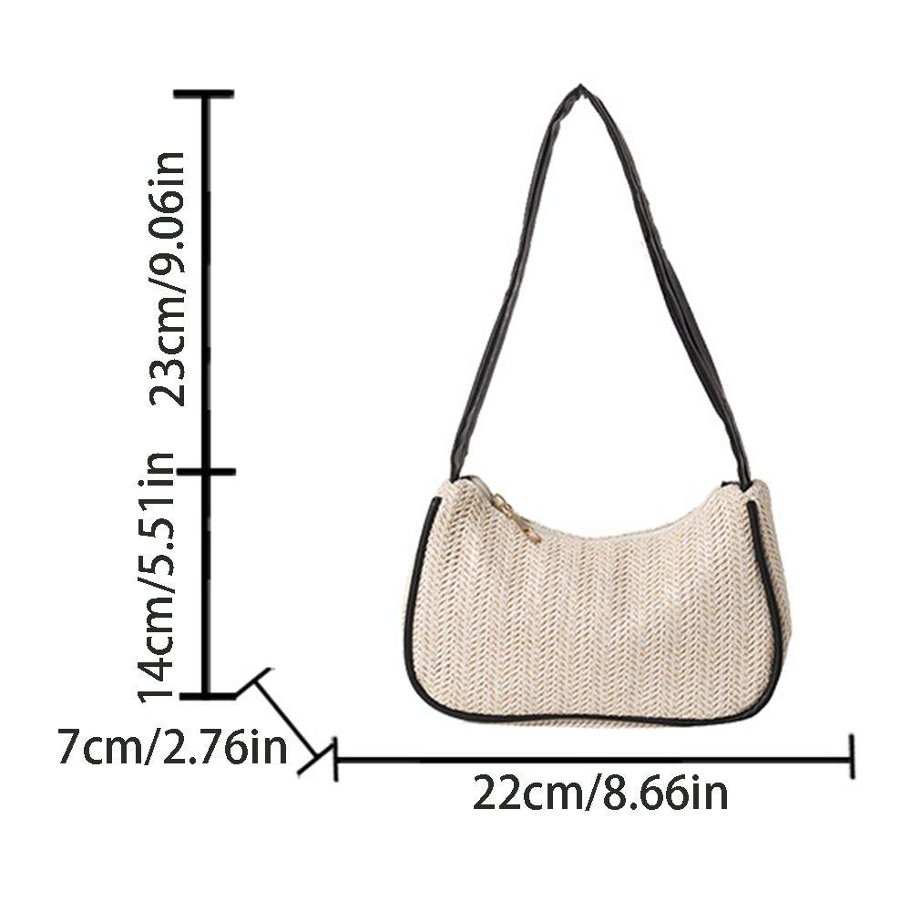 Elegant Straw Shoulder Bag Bohemian Clutch Bag Weave Straw Underarm Bag  Outdoor/Travel/Vacation