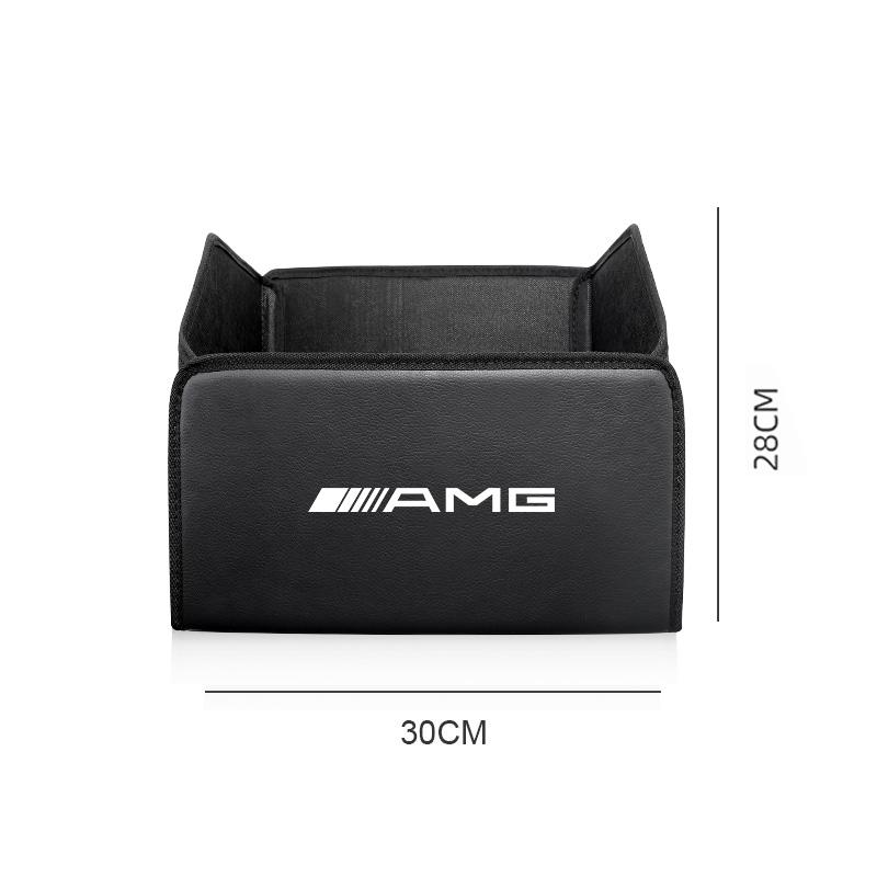 CRJ1 Large Capacity Leather Car Trunk Organizer Interior Toolbox For Mercedes Benz AMG E S C A B Class GLE GLS CLA CLE GLC CLS GLA