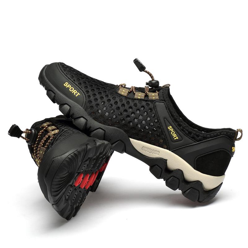 Summer Outdoor Sneakers Men Mesh Canvas Shoes Male Breathable Beach Casual Sneakers Classic Men’s Hiking Shoes Large Size 46