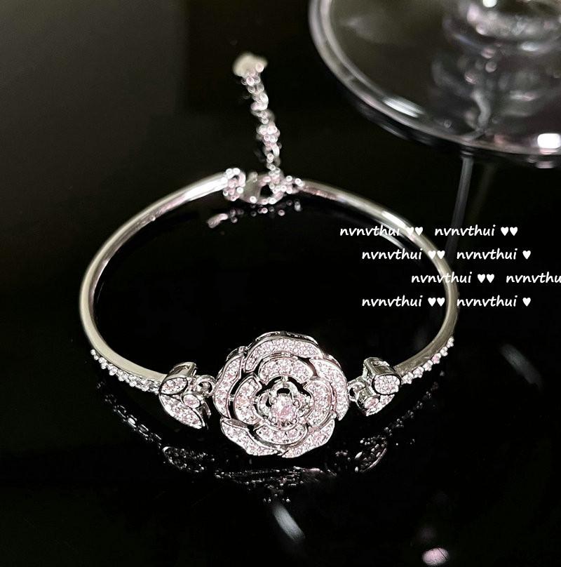 Sparkling Rose Water Drop Gemstone Necklace, Designer Spinel Zircon Rose Ring Bracelet Plated 18K Gold