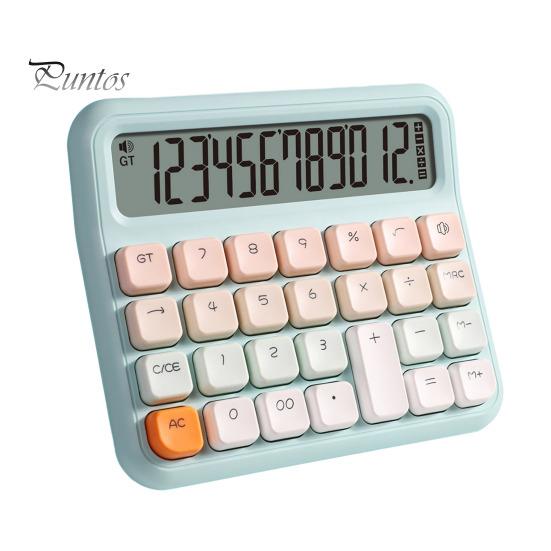 

Базовый калькулятор с очень большим ЖК-дисплеем. Легко читаемый портативный офисный настольный калькулятор с питанием от батареи. светло-синий