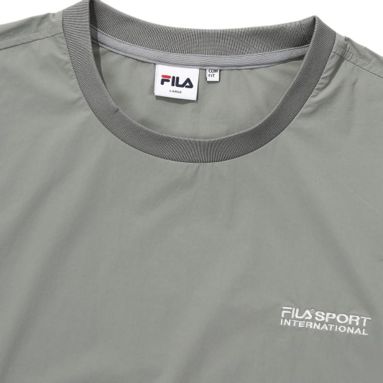 Fila T Shirts Unisex Gray Crew Neck Moderate Straight Fit FS2RSF2137X-KHI