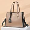 Elegant Pu Leather Mom Tote Bag Spacious Crossbody Handbag Stylish Colorblock Design