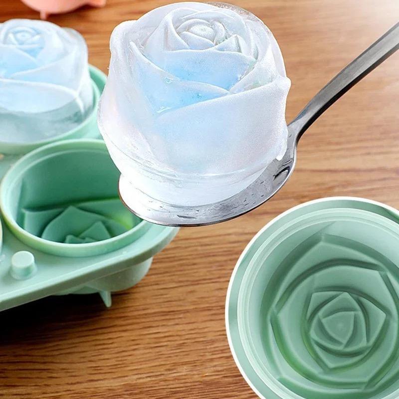 Rose Ice Block Forma na whisky Mražený led Tvar mřížky Silikonový blok Ledová koule Nádoba na led Výrobník ledu