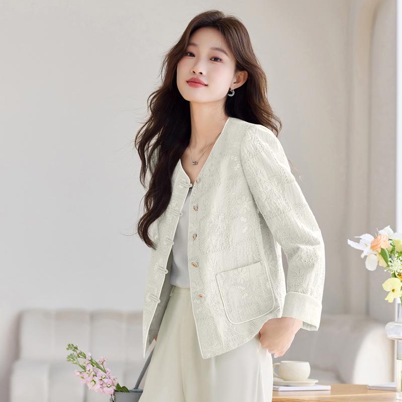 Damen Retro Stickmantel - Frühling/Herbst 2025 Mode für einen jugendlichen Look