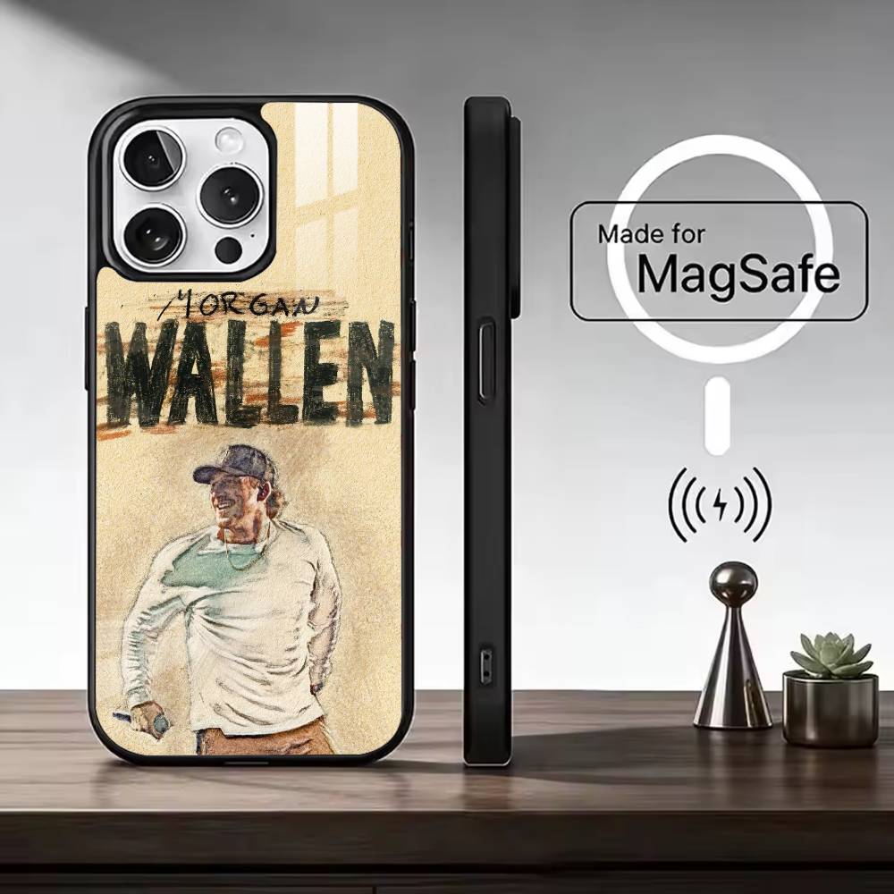 Morgan W-Wallen Sänger Handyhülle Für iPhone17,16,15,14,13,12,11 Plus,Pro Magnetisch mit Magsafe Kabelloses Laden