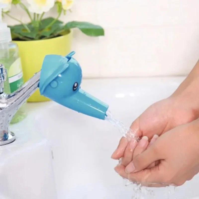 

Children Faucet Extender Washing Hands Toy Duck Faucet Extender Cartoon Baby Hand Washing Extension Splash Water Extender синий