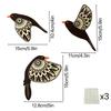 3/5 Pcs 3/5 Pcs Wooden Bird Ornaments Easy Installation Wood Flying Bird Ornaments  Home