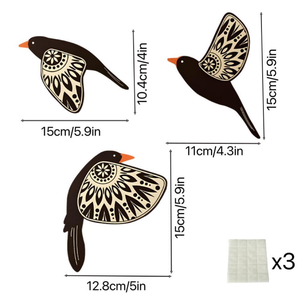 3/5 Pcs 3/5 Pcs Wooden Bird Ornaments Easy Installation Wood Flying Bird Ornaments  Home