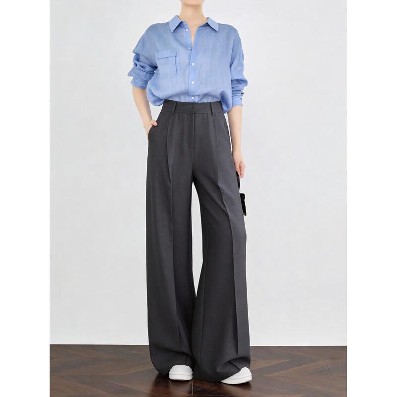 Basic House Women's Drapey Wide-Leg Trousers