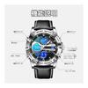 Watch for Men Analog Digital Quartz Watch 5 ATM Water Resistant Luminous Genuine Leather Strap Multifunctional Date Stopwatch Alarm Dual Time