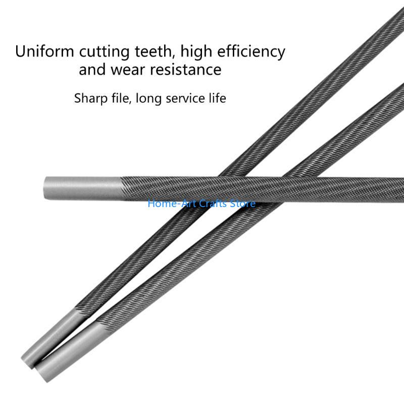 Y3NA 3pcs Carbon Steel Chainsaw Sharpening File with Handle Chain Files Sharpener for Efficient Woodworking
