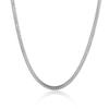 European and American Jewelry Fashion Jewelry Exquisite 4mm Snake Bone Chain Men's Necklace Silver Plated Necklace