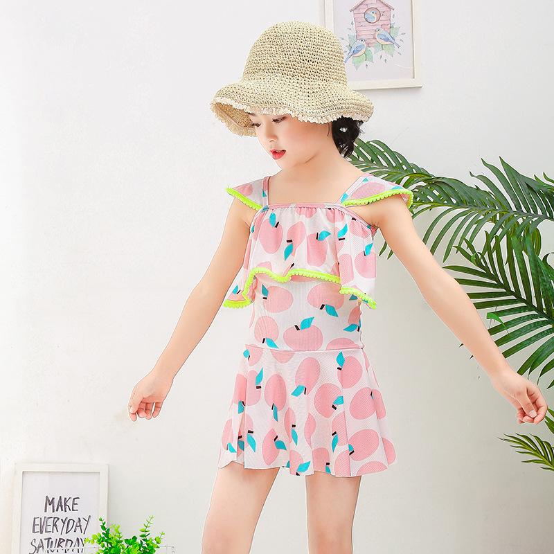 Mädchen-Badeanzug für mittlere und große Kinder, siamesischer süßer Badeanzug, Prinzessinnenrock, Badeanzug für kleine Mädchen