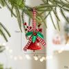 British Iron Art Christmas Tree Ornaments: Star, Snowflake, Bells, Jute Rope, and Berry Accessories
