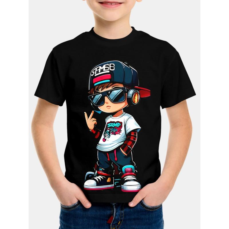 Summer Children's Clothing T-shirt Fashionable Comfortable 3D Afterimage Football Print Short Sleeved Shirt