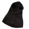 Knit Hoodie Hat for Students Adult Windproof Winter Balaclava Neck Protect Hat with Adjustable Size Warm Cycling Hat