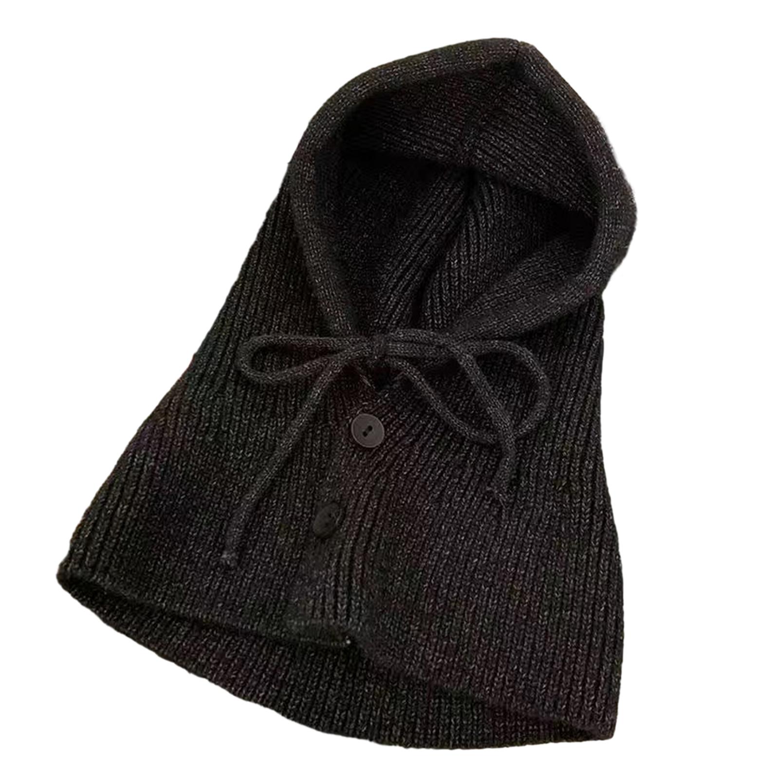 

Ручная работа Балаклава Защита шеи Шапка Регулируемый размер Зимняя вязаная шапка Рождественские Новогодние подарки для студентов, подростков чёрный