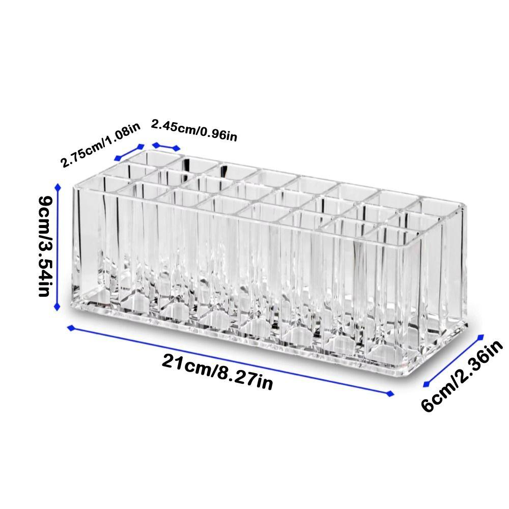 24-Slot Lipstick Holder Clear Acrylic Cosmetic Storage Box Nail Cosmetic Stand