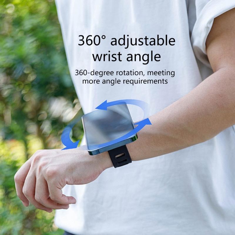 Silicone Magnetic Phone Wrist Strap Holder 360 Rotation Adjustable Viewing Angles Secure Grip For Mobile Devices