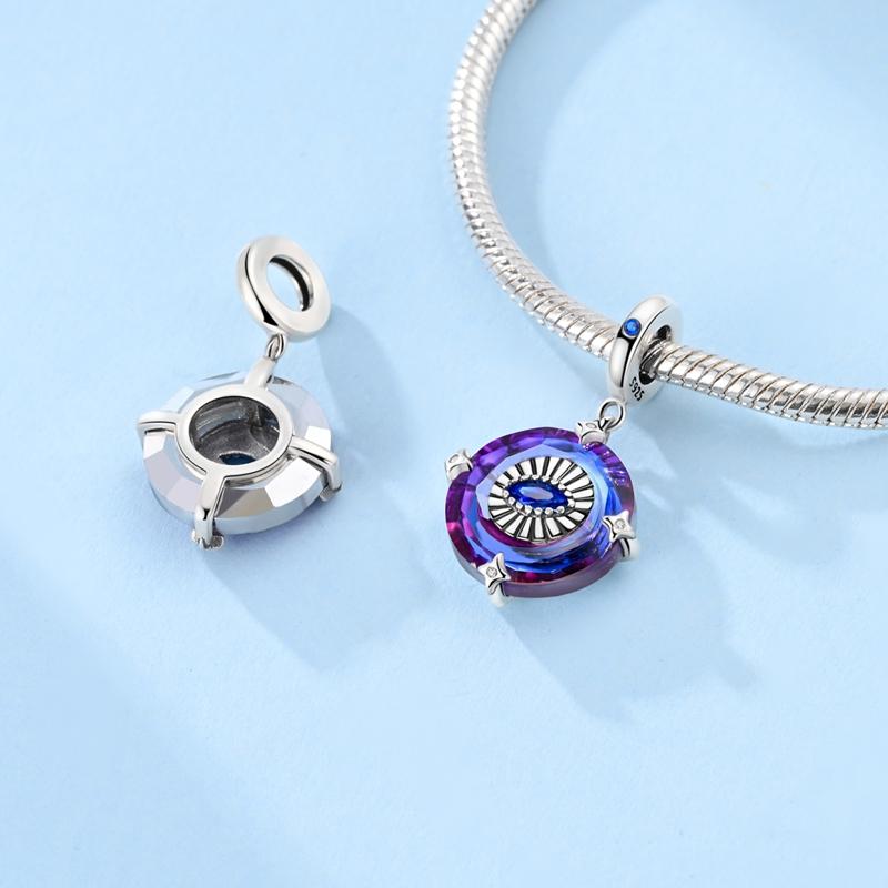 Kupfer Lila Charms Perlen Iris Lotus Schleife Drache Schlange Anhänger Für Frauen Mädchen Original Armband DIY Schmuck Geschenke