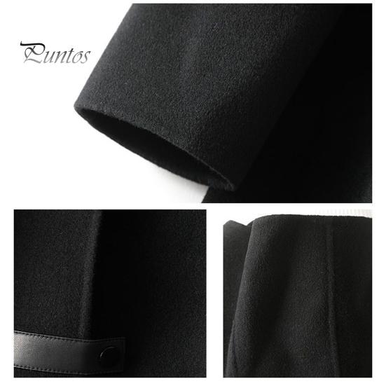 Lady Overcoat Women Winter Coat Long Sleeves Single-breasted Hooded Solid Color Pockets Keep Warm Cardigan Single Side Cashmere Wool Large Size Thick