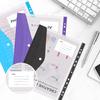 12pcs A4 Binder Pocket Plastic Envelopes Binder Folders, 11 Holes Expandable Binder Folders Document Pouch with Snap Button & Label Loose-Leaf
