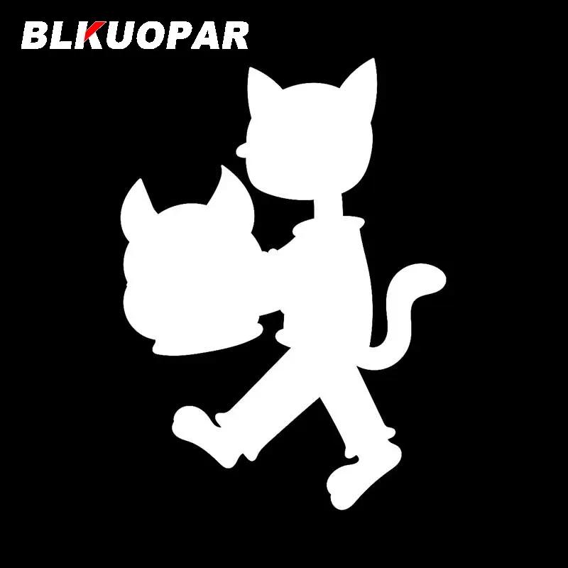 BLKUOPAR for  Cartoon Cat Walking Off His Head Car Stickers Creative Sunscreen Decals Waterproof Die Cut Funny Car Accessories