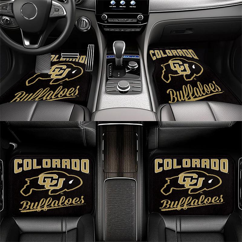 Colorado Buffaloes Black Car Floor Mats Full Coverage All-Season Car Mats, XPE Non-Slip And Wear-Resistant Mats Suitable for SUV Interiors, Textured C