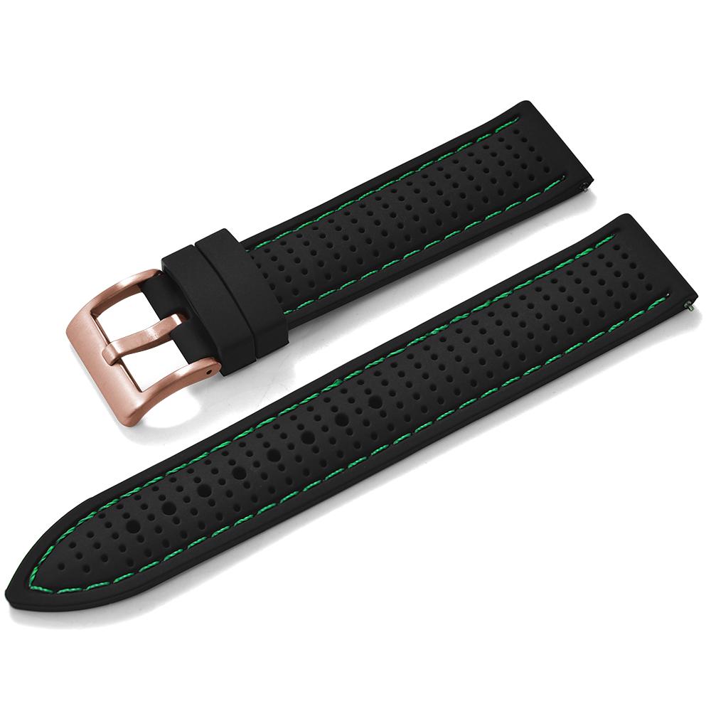 Quick Release Sport Silicone Watch Band - Breathable Waterproof Soft Rubber Strap Universal Fit 18mm 20mm 22mm For Men Women
